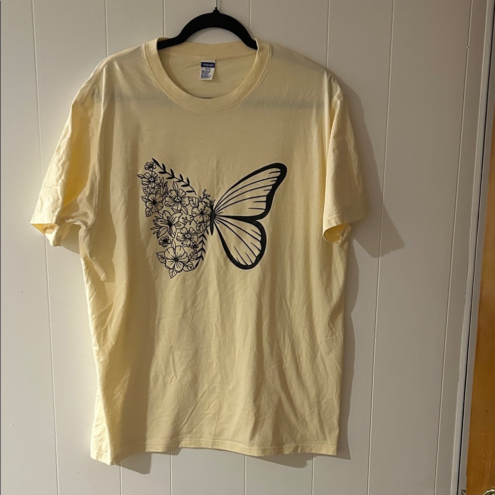 Yellow Butterfly Graphic T-Shirt